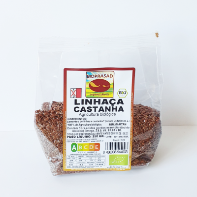 Pacote de linhaça castanha orgânica Bioprasad