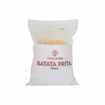 Pacote branco de batatas fritas finas Three Kids