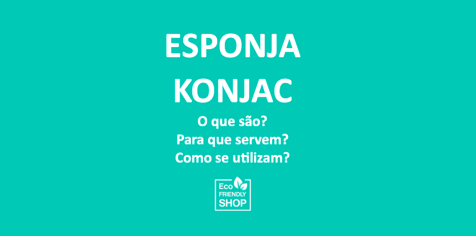 Texto em fundo verde sobre esponja Konjac e perguntas sobre seu uso.