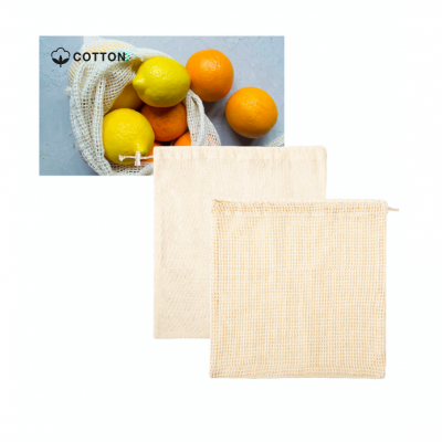 Sacolas reutilizáveis de algodão com frutas cítricas