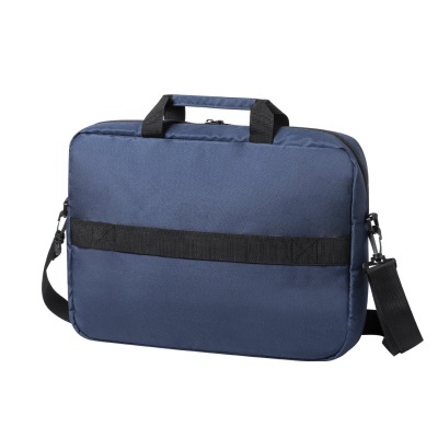 Pasta azul escura para computador portátil com alças e alça de ombro preta ajustável
