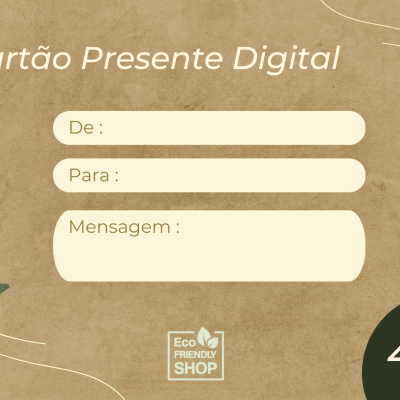 Cartão Presente Digital com design eco-friendly e valor de 40€