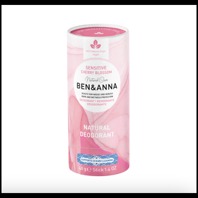 Desodorizante natural em stick Ben & Anna Sensitive Cherry Blossom rosa