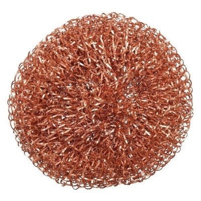 Esfregão metálico redondo cor cobre para limpeza