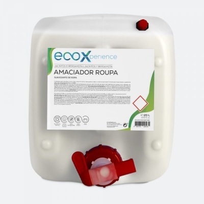 Recipiente branco com amaciador de roupa ecooxperience 20 litros