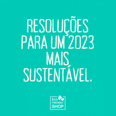 Texto sobre resolução para um 2023 sustentável com fundo azul