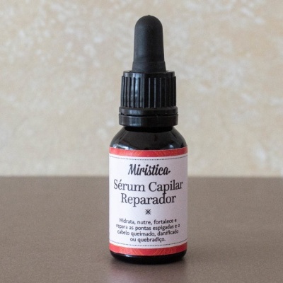 Frasco de Sérum Capilar Reparador Mirística com conta-gotas