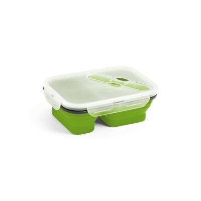 Recipiente de armazenamento de alimentos verde com tampa translúcida