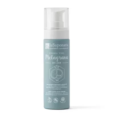 Frasco de creme para rosto Melagrana azul claro com doseador branco