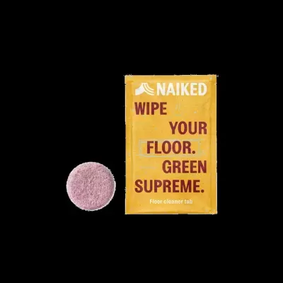 Comprimido de limpeza rosa e embalagem amarela NAIKED para limpeza de chão