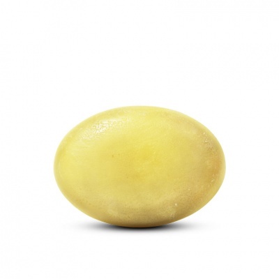 Ovo amarelo claro oval com fundo branco