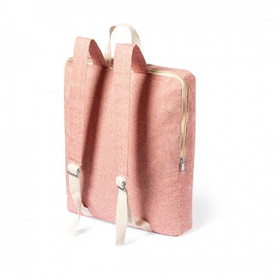 Mochila quadrada cor-de-rosa com alças ajustáveis e fecho de zíper