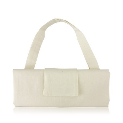 Mala carteira bege claro com alça e aba frontal