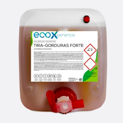 Recipiente plástico translúcido com etiqueta e válvula vermelha