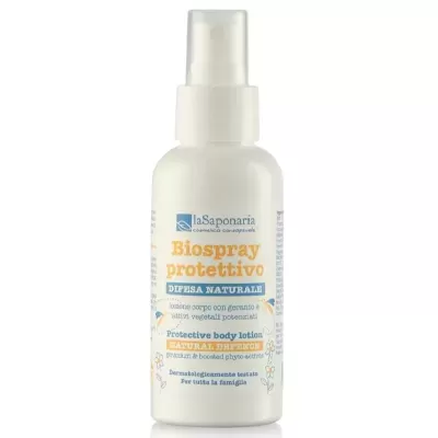 Frasco branco com spray Biospray protettivo da laSaponaria