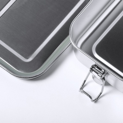 Recipientes retangulares metálicos inox com tampa e fecho