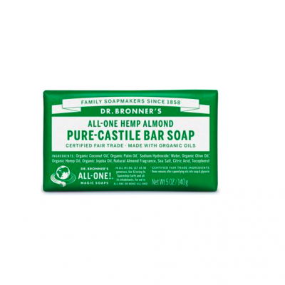 Sabonete em barra verde Dr. Bronner's Pure-Castile All-One Hemp Almond 140g