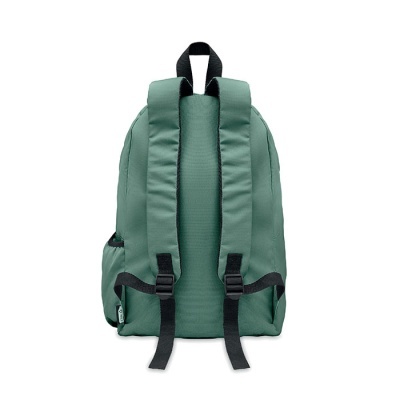 mochila verde com alças acolchoadas e detalhe preto