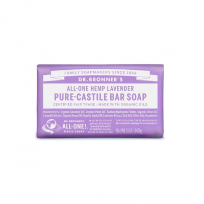 Sabonete em barra Dr. Bronner's All-One Hemp Lavender Pure-Castile roxo