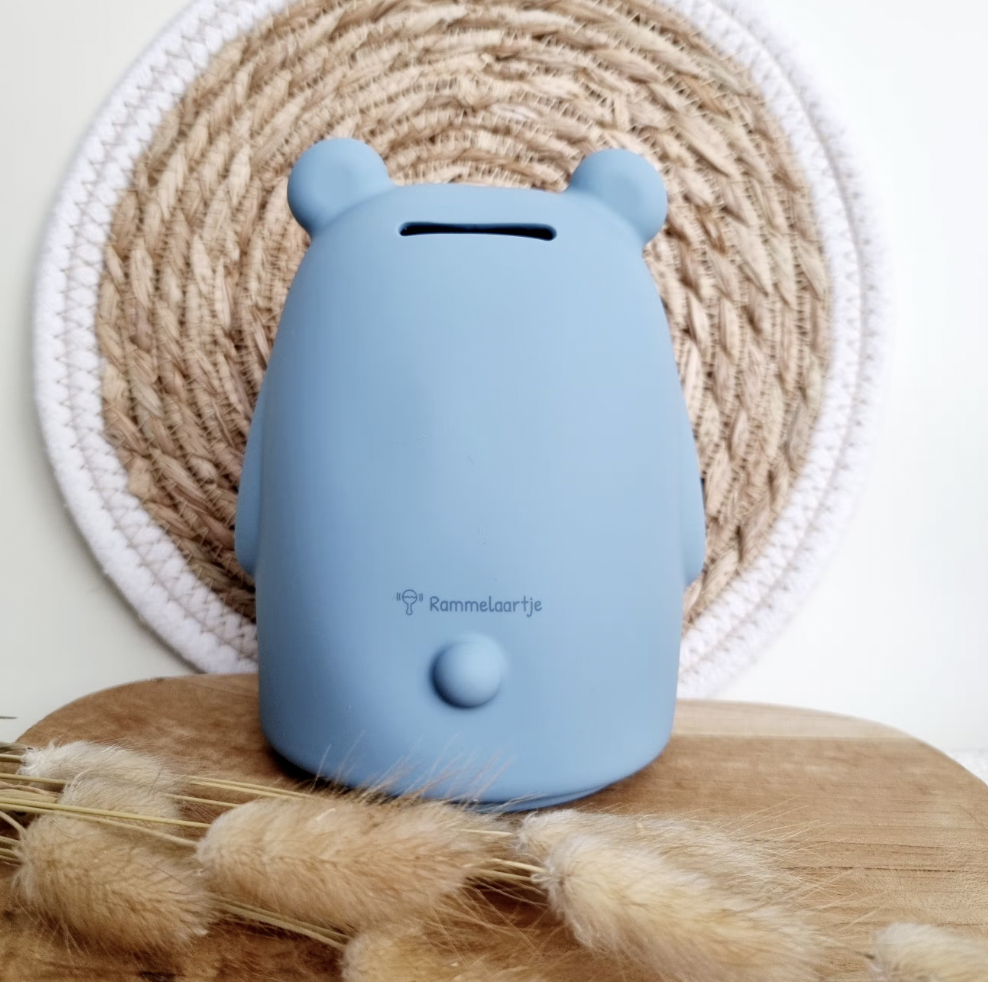 Mealheiro silicone BEAR blue Rammelaartje Mealheiro silicone BEAR blue Rammelaartje