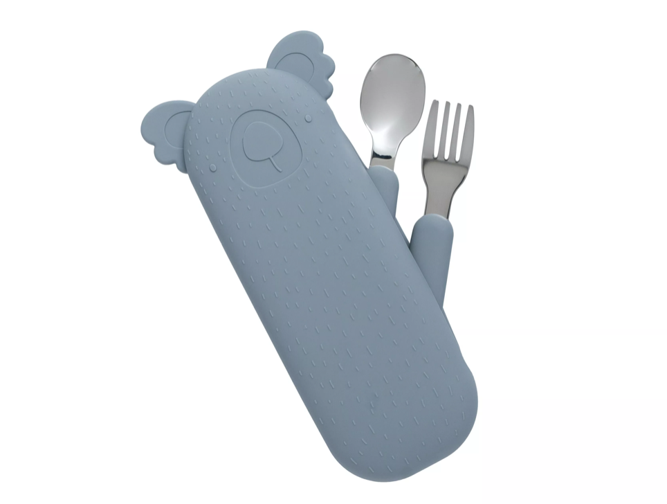 The Cotton Cloud Estojo com Garfo e Colher Coala Grey The Cotton Cloud Estojo com Garfo e Colher Coala Grey