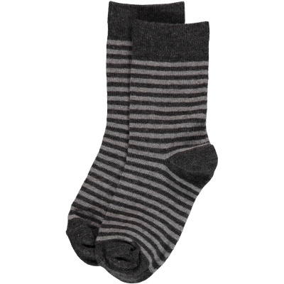 Meias de algodão orgânico GREY STRIPES  Maxomorra (2 pares)