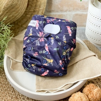 FRALDA REUTILIZÁVEL BASICS TAMANHO ÚNICO VELCRO BARE LOVE