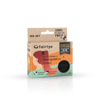 Elásticos para cabelo sem plástico Preto - FAIRTYE