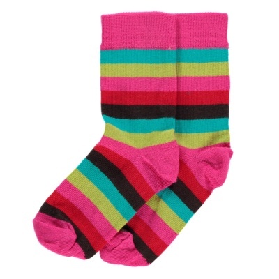 Meias de algodão orgânico Cerise Mix Maxomorra (1 par) - recém-nascido