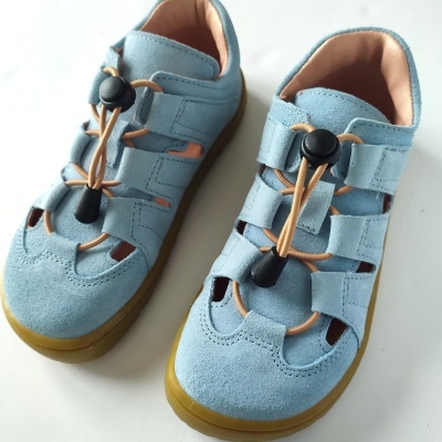 Sandálias de pele barefoot dead stock Azul Claro