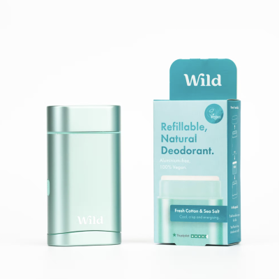 Desodorizante Natural Recarregável com aplicador  Fresh Cotton & Sea Salt - WILD