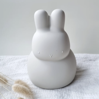 Mealheiro silicone BUNNY grey Rammelaartje