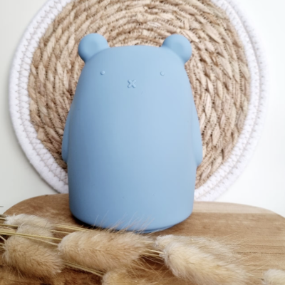Mealheiro silicone BEAR blue Rammelaartje