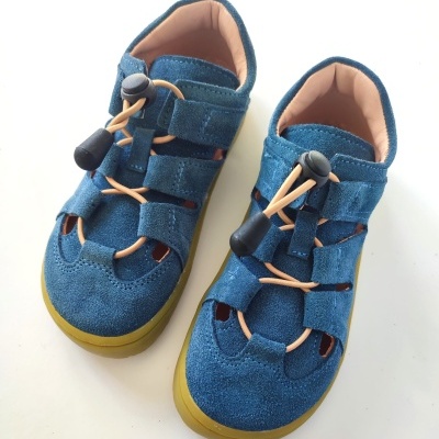 Sandálias de pele barefoot dead stock Azul Jeans