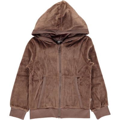 Casaco com capuz veludo HAZEL BROWN  Maxomorra (Tamanhos disponíveis 5-6a, 7-8a)