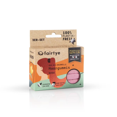 Elásticos para cabelo sem plástico Rosa - FAIRTYE