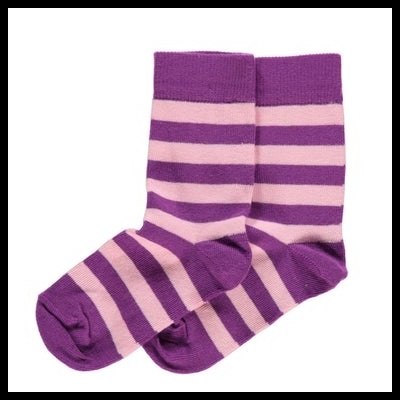 Meias de algodão orgânico Purple/Pink Maxomorra (1 par)