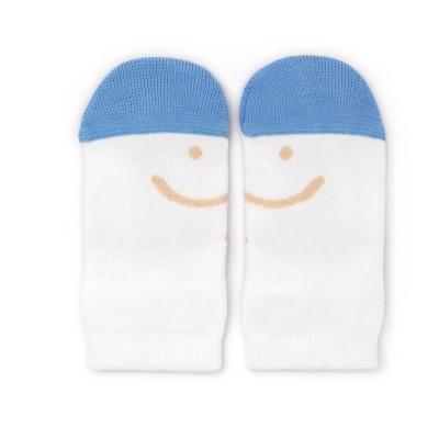 Meias barefoot Smile BRANCO/ CARAMELO/ AZUL - Tip Toey Joey
