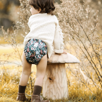 Fralda Single gusset algodão velour tudo-em-dois HERITAGE HUG - Trifold