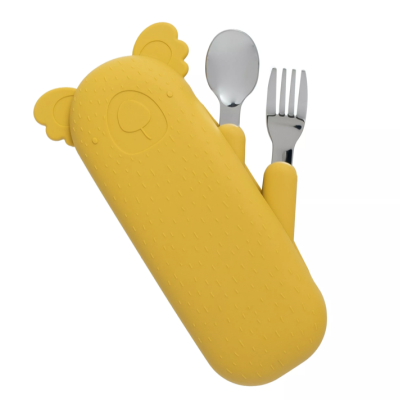 The Cotton Cloud Estojo com Garfo e Colher Coala Mustard