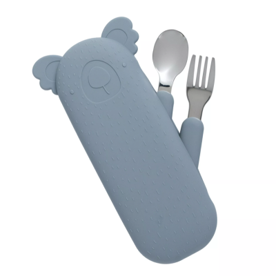 The Cotton Cloud Estojo com Garfo e Colher Coala Grey