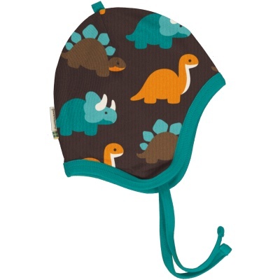 Gorro de velour com fitas DINOSAURS Maxomorra (Tamanhos disponíveis 40, 44)