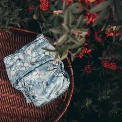 Fralda Double gusset AWJ tudo-em-dois HERITAGE HUG - Aborvente longo