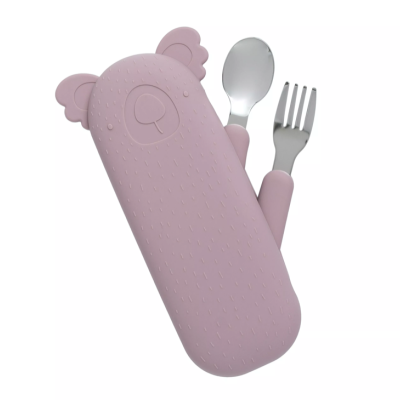 The Cotton Cloud Estojo com Garfo e Colher Coala Dusty Mauve