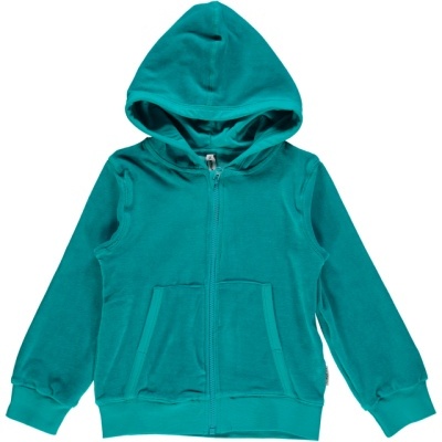 Casaco com capuz veludo Turquoise Maxomorra (Tamanhos disponíveis  80, 86 e 122/128)