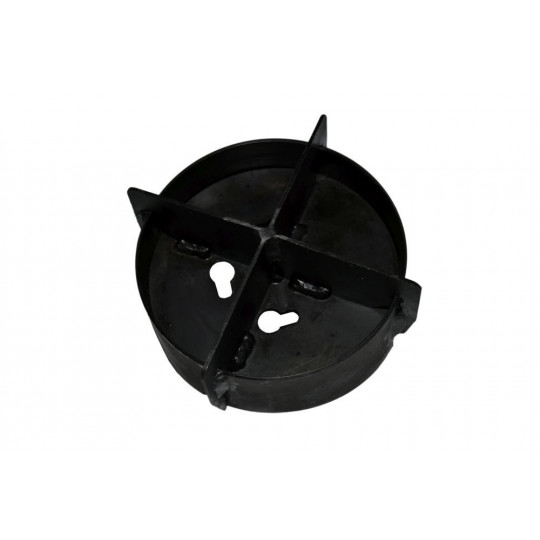 Copos para queimador de plástico Base redonda preta com divisórias cruzadas e recortes no centro