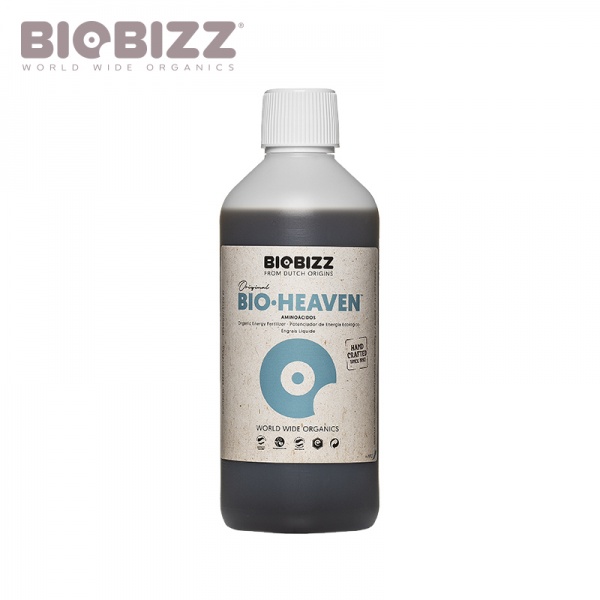 Bio Heaven 250mL - 500mL Frasco de líquido BIOBIZZ BIO-HEAVEN com rótulo branco e azul sobre fundo branco