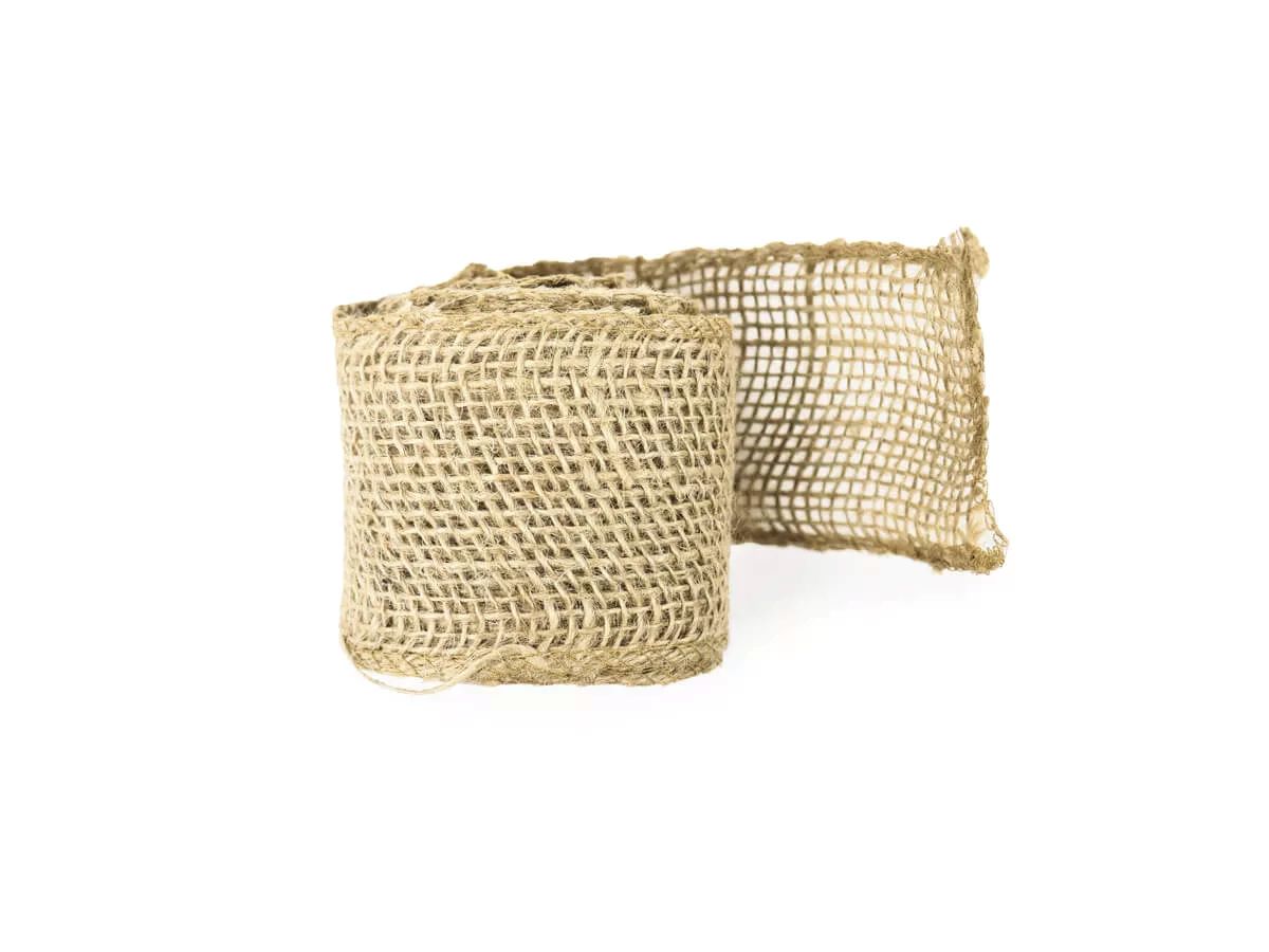 Amarração de juta para árvores – YUTREE Rolo de fita de juta bege com trama aberta