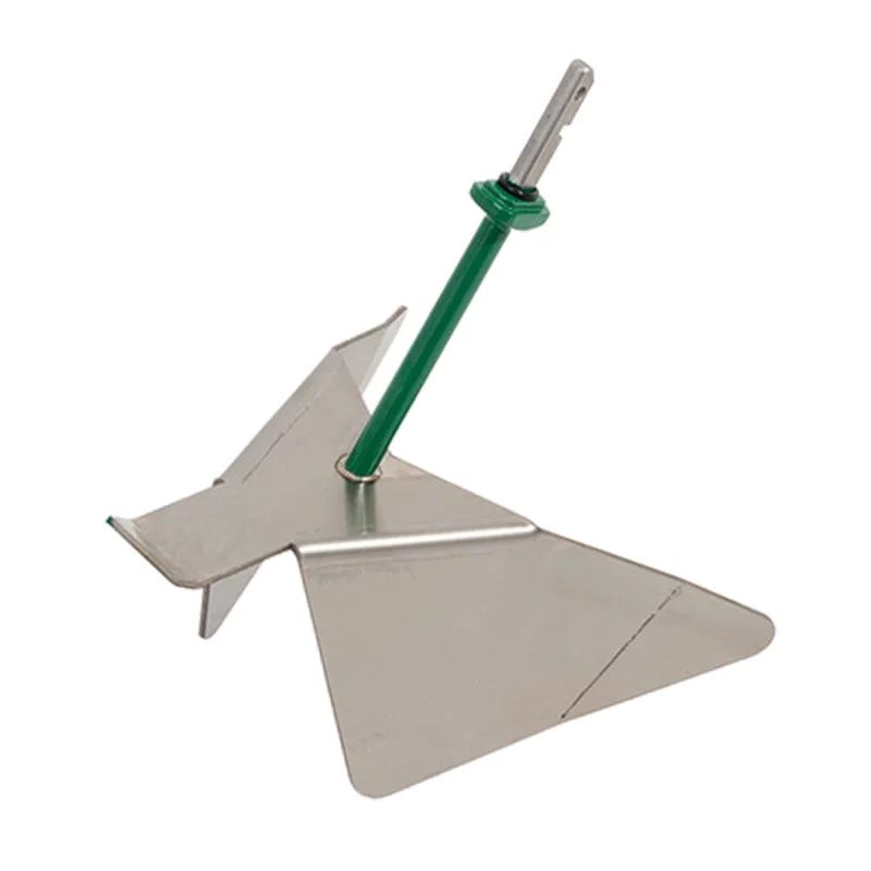 Ferramenta de nivelamento Row Pro sistema Connecta Ferramenta metálica com asas largas e tubo verde central sobre fundo branco