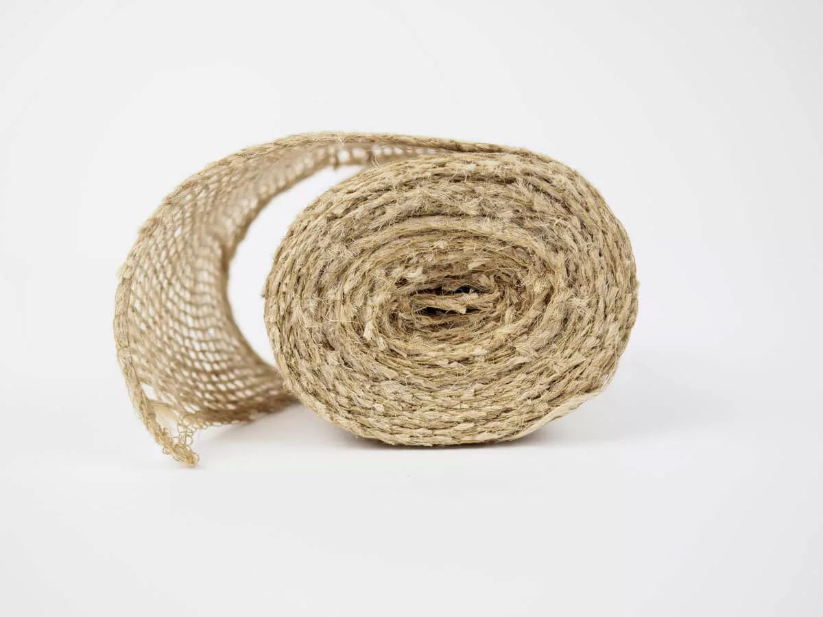 Amarração de juta para árvores – YUTREE Rolo de fita decorativa em fibra natural bege